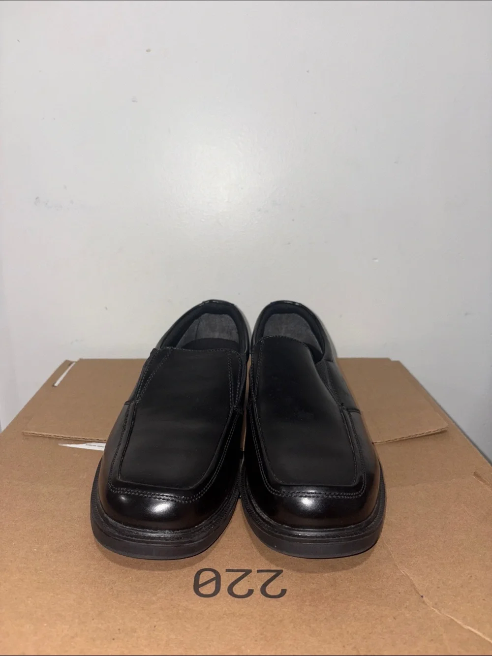 Men's Nunn Bush Black Slip-On Leather Dress Shoes size 10W